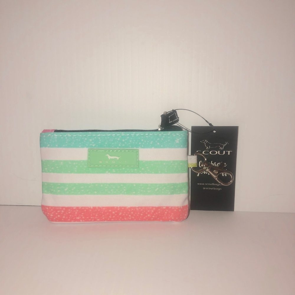 Scout Striped Wallet in Mint, White, and Pink - Picture 4 of 7